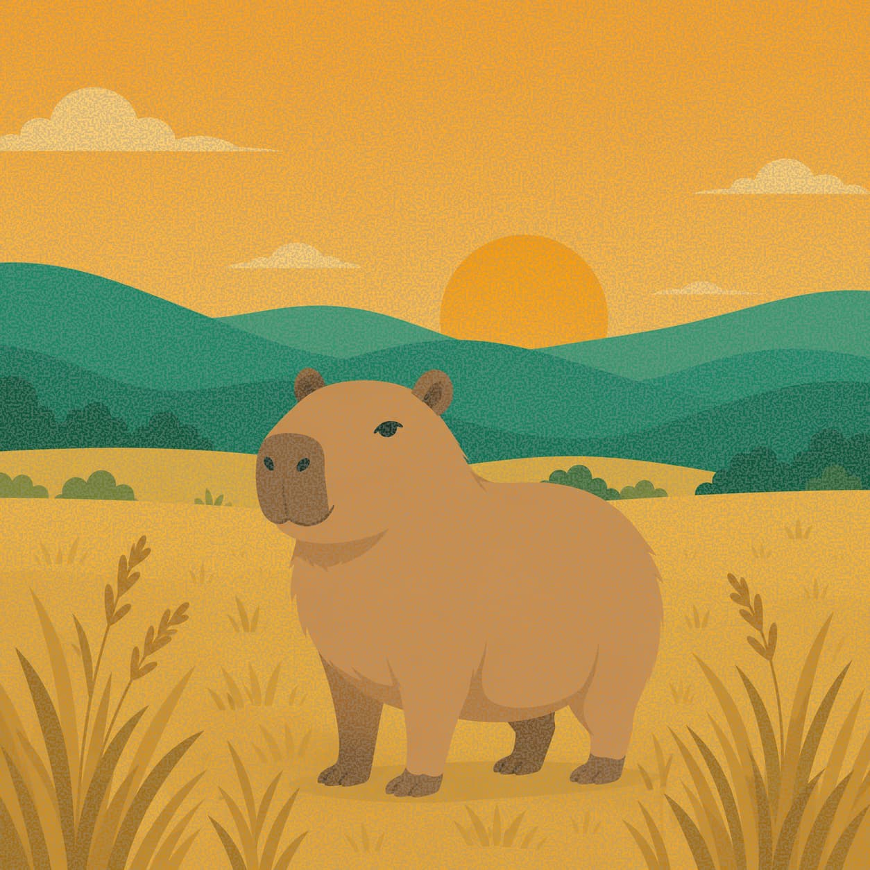 Capivara no campo